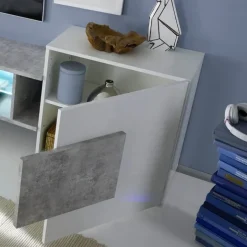 Mobile porta TV 258x61h cm moderno laccato bianco lucido Starck