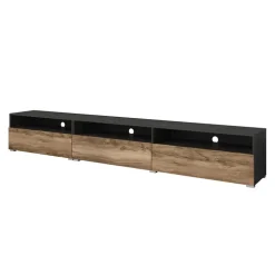 Mobile porta TV 270x42h cm moderno noce antico nero frassinato Emotion Gihome®
