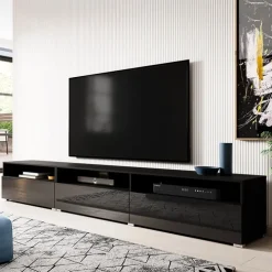Mobile porta TV 270x42h cm moderno nero Emotion Gihome®