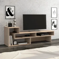 Mobile porta TV 146x49h cm moderno rovere chiaro Helen