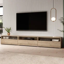 Mobile porta TV 270x42h cm moderno rovere Emotion Gihome®