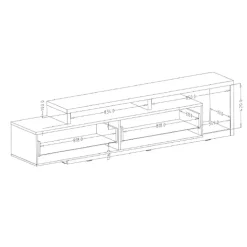 Mobile porta TV 219x52h cm moderno soggiorno antracite spatolato noce Megan Gihome®