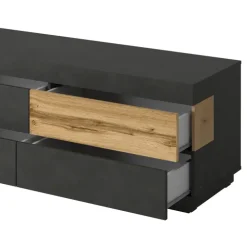 Mobile porta TV 206x54h cm moderno soggiorno antracite rovere Bahama