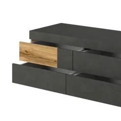 Mobile porta TV 206x54h cm moderno soggiorno antracite rovere Bahama