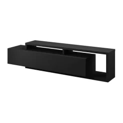 Mobile porta TV 219x52h cm moderno soggiorno nero opaco Megan Gihome®