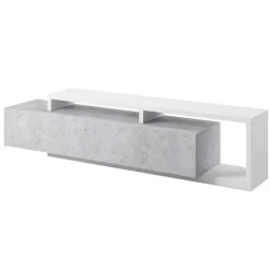 Mobile porta TV 219x52h cm moderno soggiorno bianco cemento Megan Gihome®