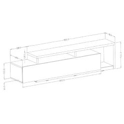 Mobile porta TV 219x52h cm moderno soggiorno bianco cemento Megan Gihome®