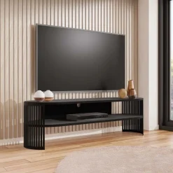 Mobile porta tv 140x40h cm ovale nero Elisera