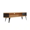 Mobile porta TV 140x44h cm ovale rovere nero Valeris
