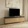 Mobile porta TV 130x44h cm reversibile rovere nero frassinato Norcia
