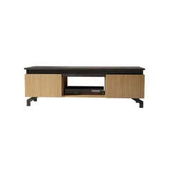 Mobile porta TV 130x44h cm reversibile rovere nero frassinato Norcia
