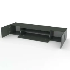 Mobile porta TV 200x37h cm soggiorno antracite Light Big Gihome®