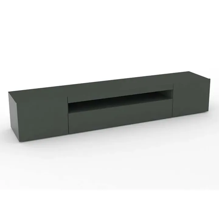 Mobile porta TV 200x37h cm soggiorno antracite Light Big Gihome®
