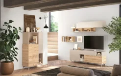 Mobile porta TV 181x67h cm soggiorno beige rovere chiaro Witty