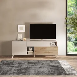 Mobile porta TV 181x67h cm soggiorno beige rovere chiaro Witty