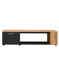 Mobile porta TV 150x39h cm soggiorno nero opaco rovere Caravaggio