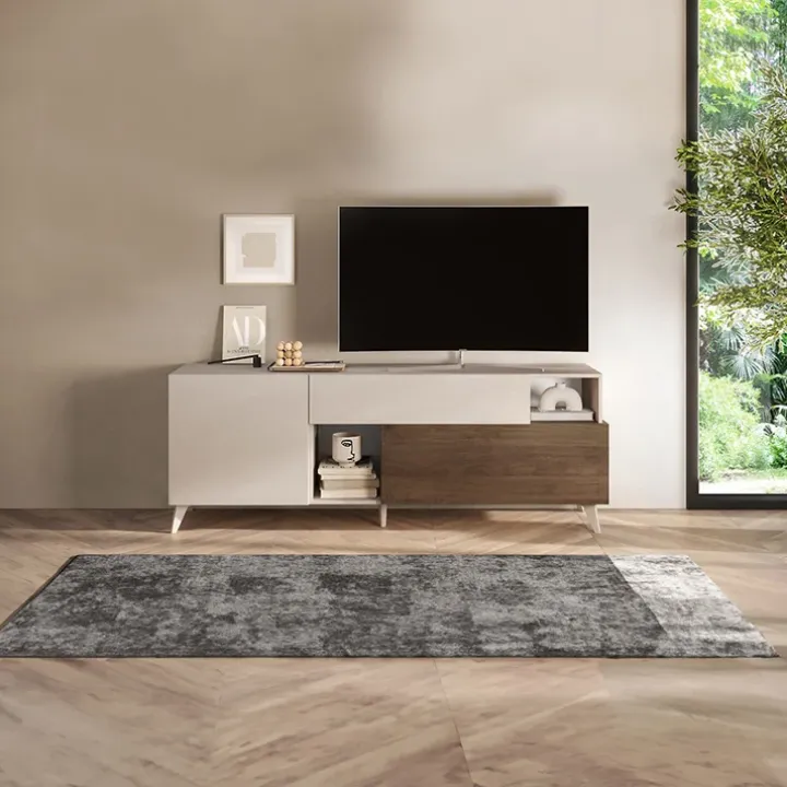 Mobile porta TV 181x67h cm soggiorno beige rovere scuro Witty