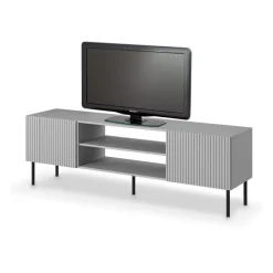 Mobile porta TV 180x57h cm soggiorno grigio chiaro nero Cadice