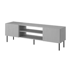 Mobile porta TV 180x57h cm soggiorno grigio chiaro nero Cadice