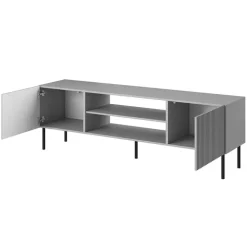 Mobile porta TV 180x57h cm soggiorno grigio chiaro nero Cadice