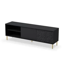 Mobile porta TV 180x58h cm soggiorno nero oro Osaka