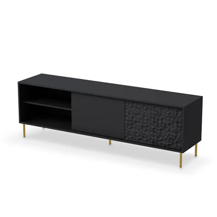 Mobile porta TV 180x58h cm soggiorno nero oro Osaka
