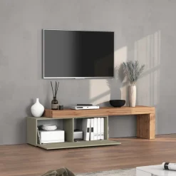 Mobile porta tv 220x51h cm tortora rovere Block