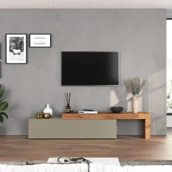 Mobile porta tv 230x51h cm tortora rovere Block