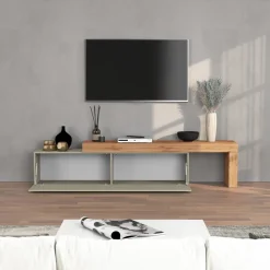 Mobile porta tv 230x51h cm tortora rovere Block