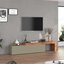 Mobile porta tv 230x51h cm tortora rovere Block