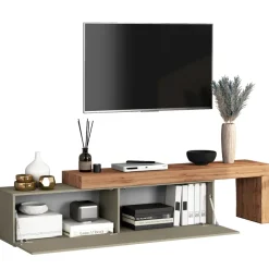 Mobile porta tv 230x51h cm tortora rovere Block
