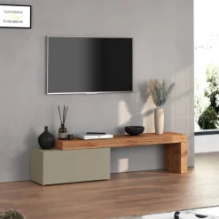 Mobile porta tv 210x51h cm tortora rovere Block