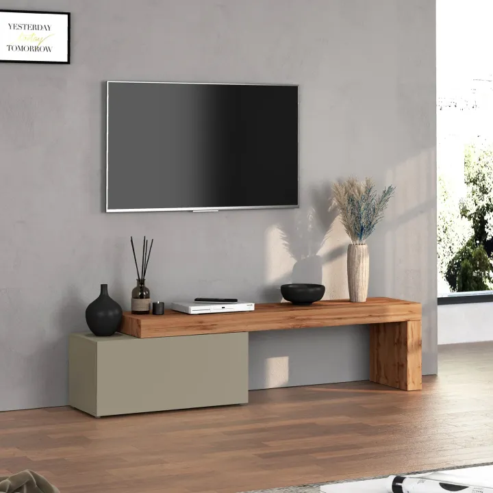 Mobile porta tv 210x51h cm tortora rovere Block