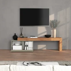 Mobile porta tv 210x51h cm tortora rovere Block