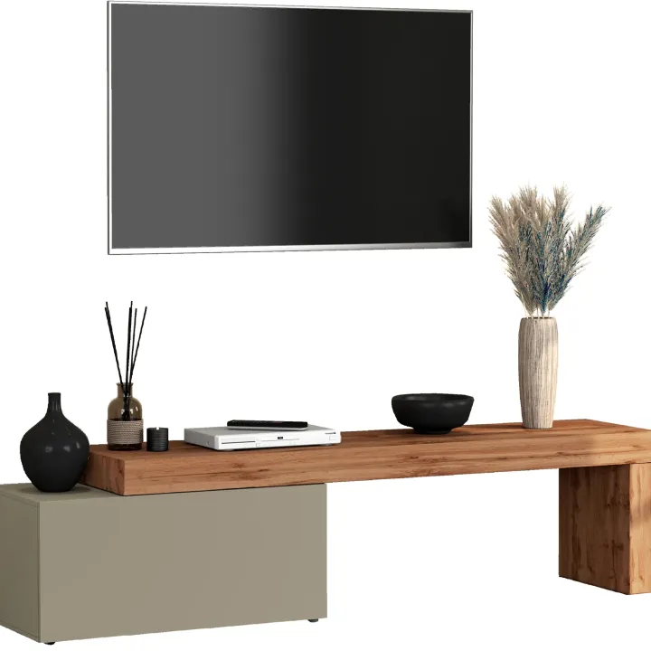 Mobile porta tv 210x51h cm tortora rovere Block