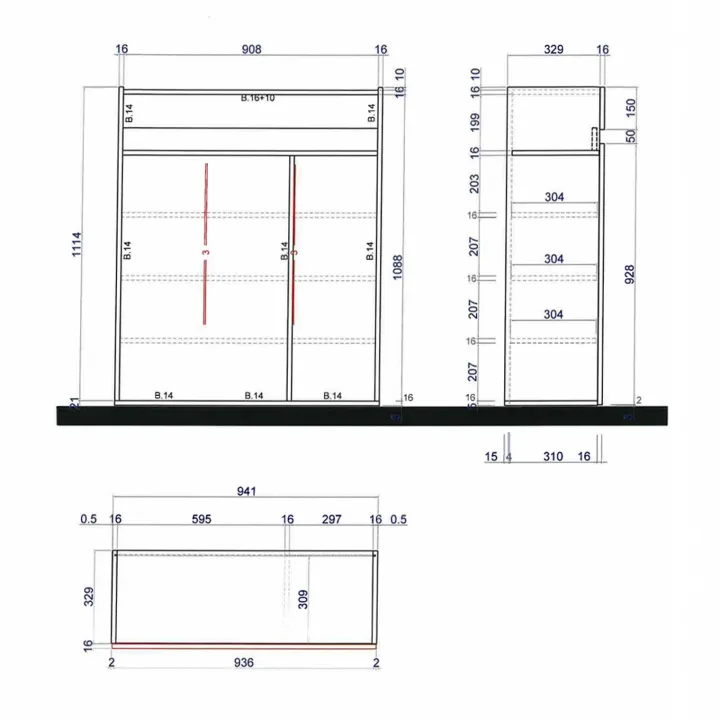 Mobile scarpiera multiuso ingresso 94x114h cm 3 ante 1 cassetto bianco lucido top rovere Noren