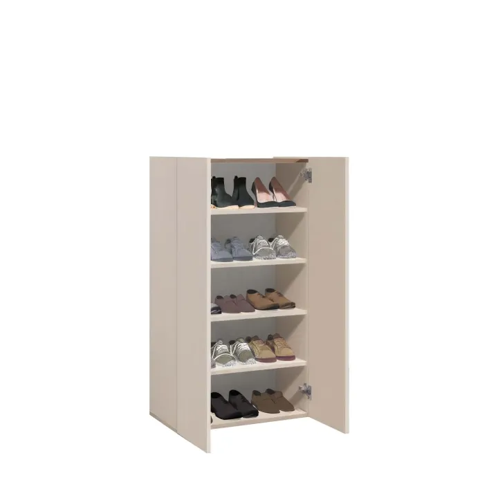 Mobile scarpiera multiuso ingresso 63x114h cm 2 ante beige cashmere top rovere scuro Mercor