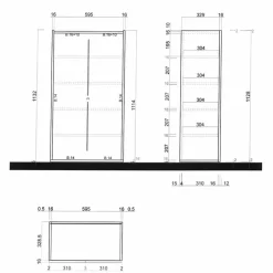 Mobile scarpiera multiuso ingresso 63x114h cm 2 ante beige cashmere top rovere scuro Mercor