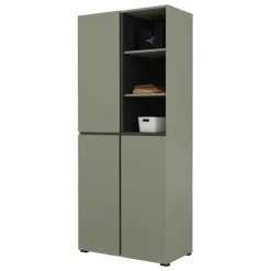 Mobile scarpiera 80x184h cm 3 ante 3 vani a giorno verde Lolla