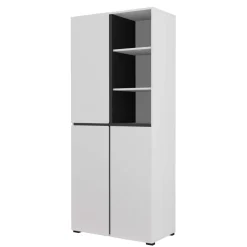 Mobile scarpiera 80x184h cm 3 ante 3 vani a giorno bianco Lolla