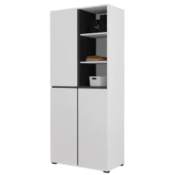 Mobile scarpiera 80x184h cm 3 ante 3 vani a giorno bianco Lolla