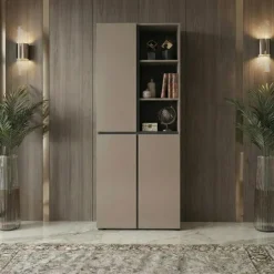 Mobile scarpiera 80x184h cm 3 ante 3 vani a giorno tortora Lolla