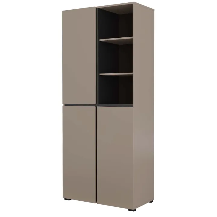 Mobile scarpiera 80x184h cm 3 ante 3 vani a giorno tortora Lolla