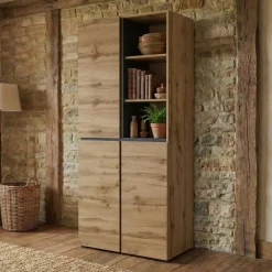Mobile scarpiera 80x184h cm 3 ante 3 vani a giorno rovere Lolla
