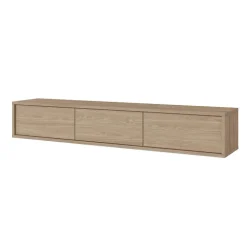 Mobile TV soggiorno sospeso 180x32h cm 3 ante a ribalta rovere Glem