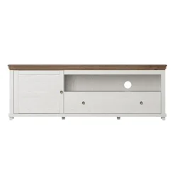 Mobile TV 181x61h cm 1 anta 1 cassetto bianco frassinato rovere Texel