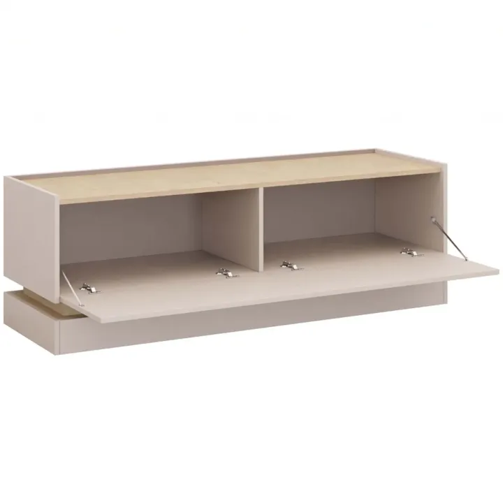 Mobile TV 150x47h cm 2 ante a ribalta beige rovere Rhea