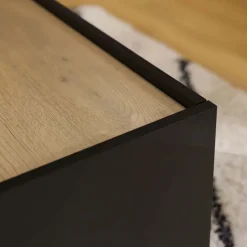 Mobile TV 150x47h cm 2 ante a ribalta nero rovere Rhea