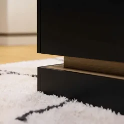 Mobile TV 150x47h cm 2 ante a ribalta nero rovere Rhea