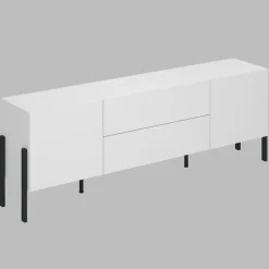 Mobile TV 200x70h cm 2 ante 2 cassetti moderno bianco Simple
